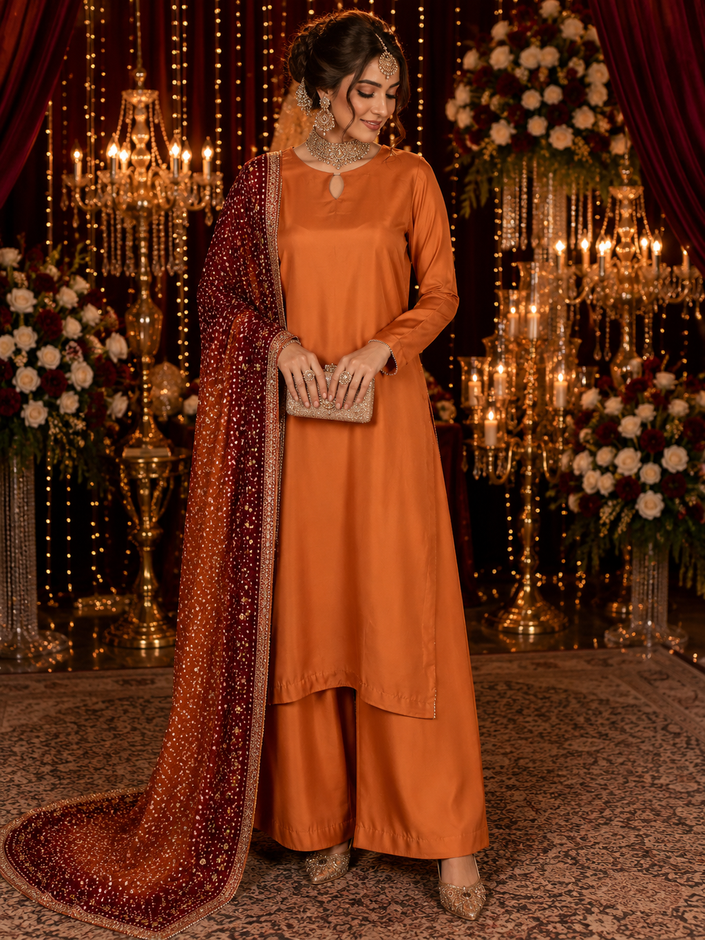 ✨ Luxury Handcrafted Orange Rust Formal Suit