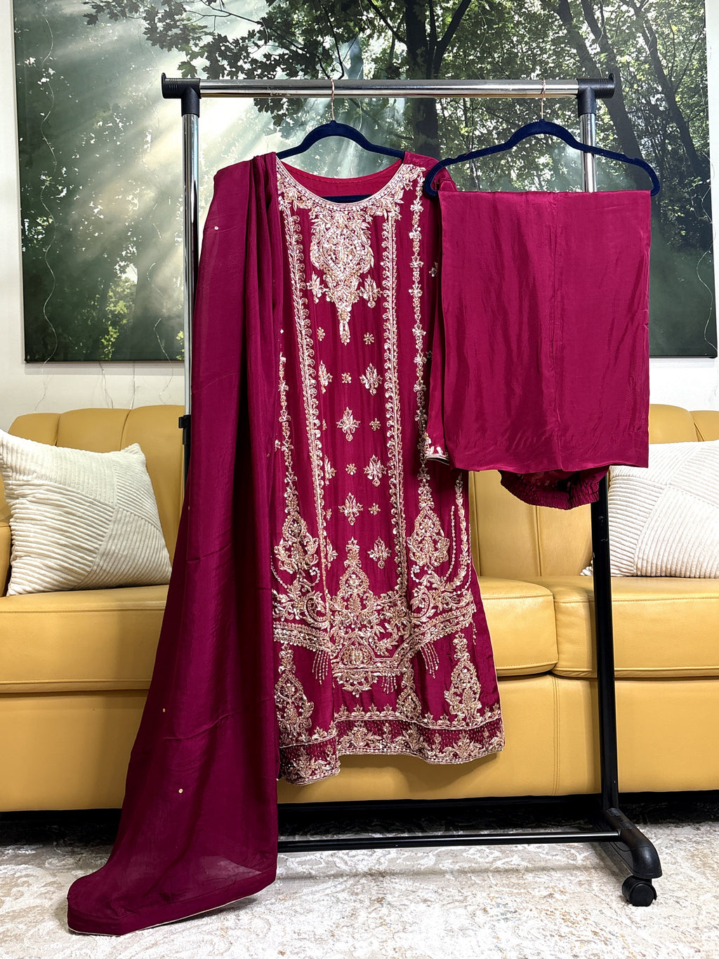 ✨ Luxury Handcrafted Maroon Formal 3-Piece Suit ✨