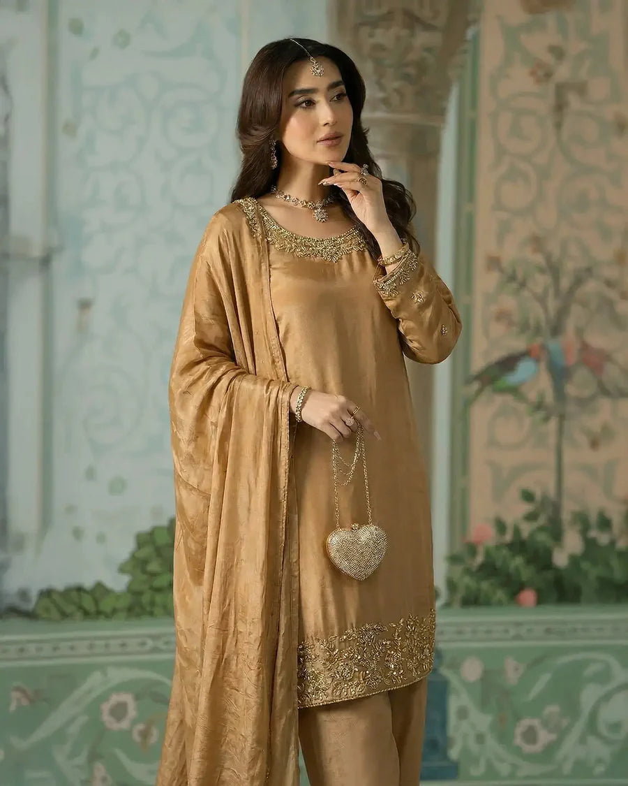 Pure Silk outfits In 3 Colours Hand Work