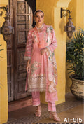 ✨ Elegant Peach Pink Embroidered Lawn 3-Piece Suit ✨