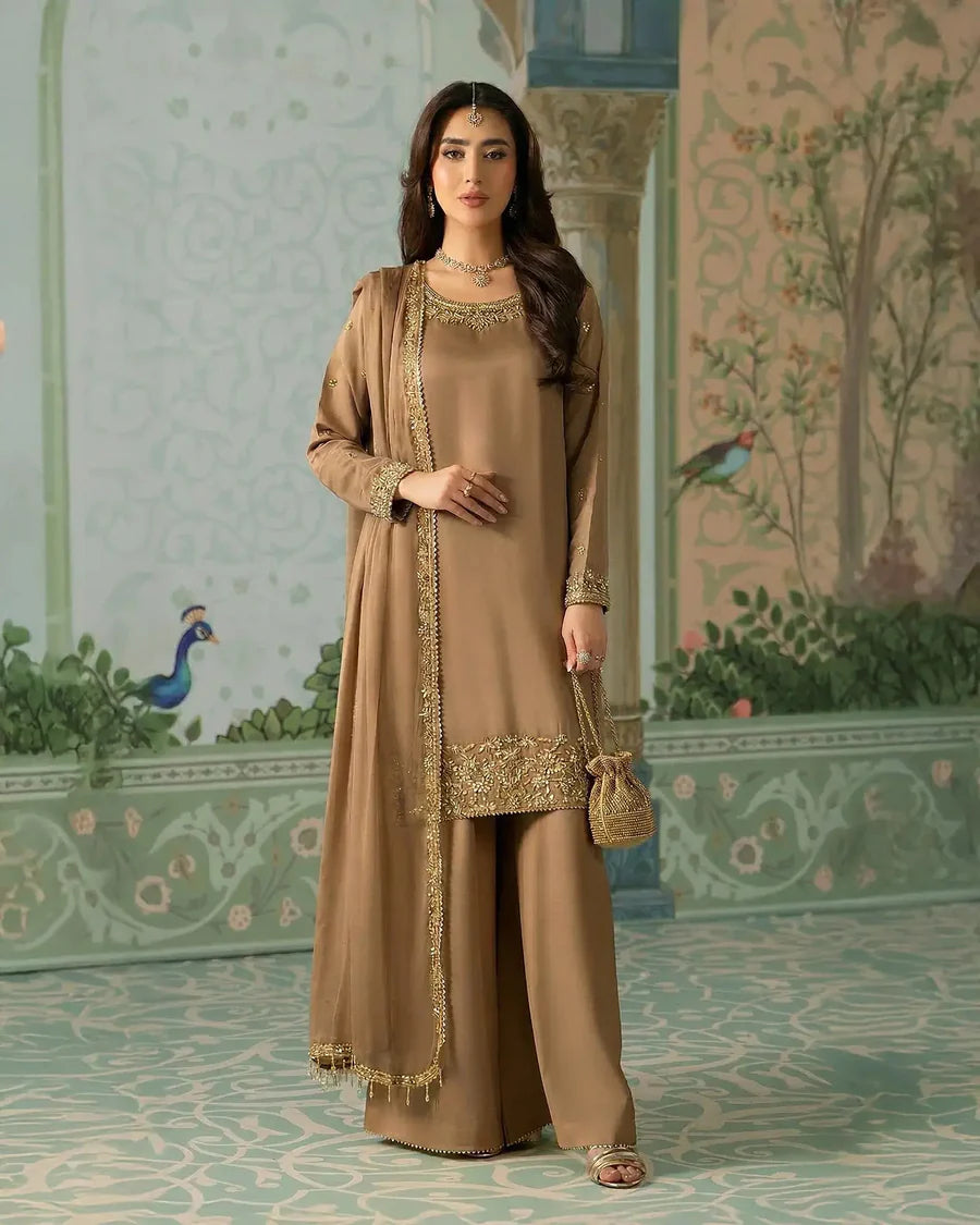 Pure Silk outfits In 3 Colours Hand Work