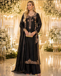 ✨ Luxury Black Handcrafted Tussar Silk Outfit ✨
