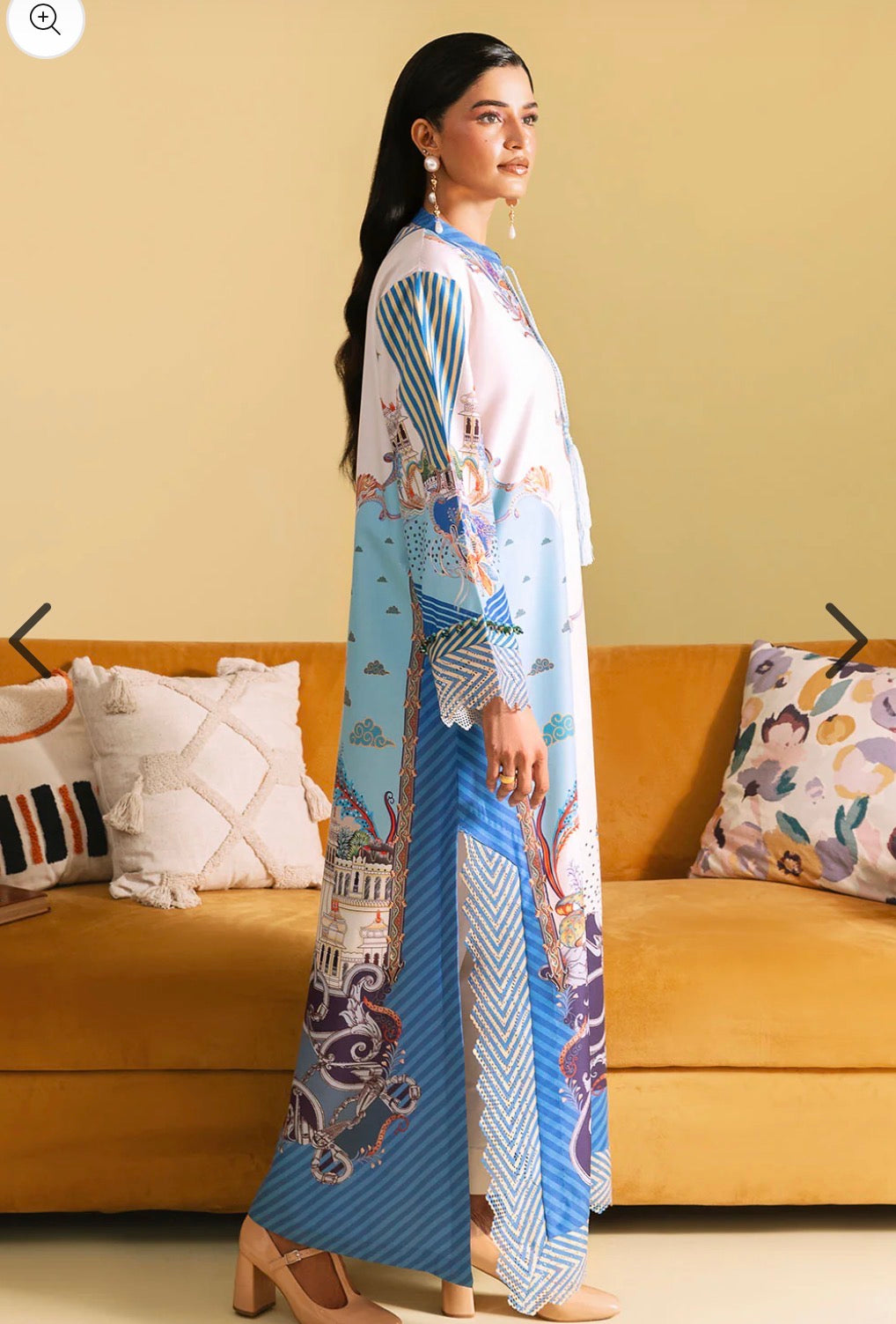 Luxury Blue and White Kaftan 2-piece