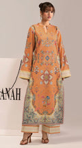 2-Piece Long Shirt With Wide Trouser Outfit In Lawn Fabric