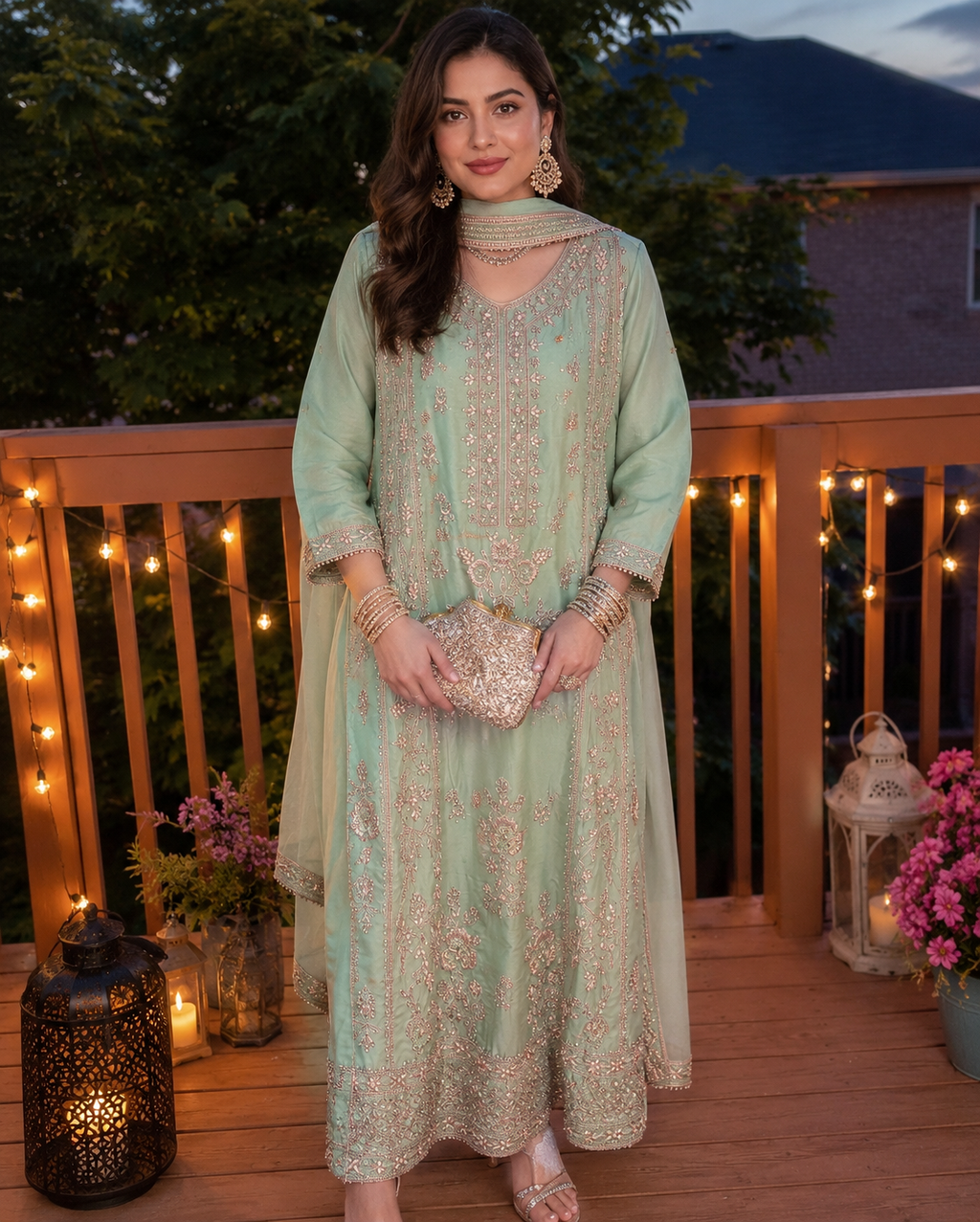 Luxury Handcrafted Mint Green Formal Suit