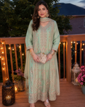 Luxury Handcrafted Mint Green Formal Suit