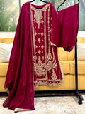 ✨ Luxury Handcrafted Maroon Formal 3-Piece Suit ✨