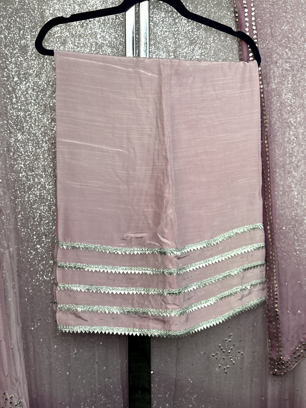 ✨ Luxury Handcrafted With Mukesh Lilac Formal Suit ✨