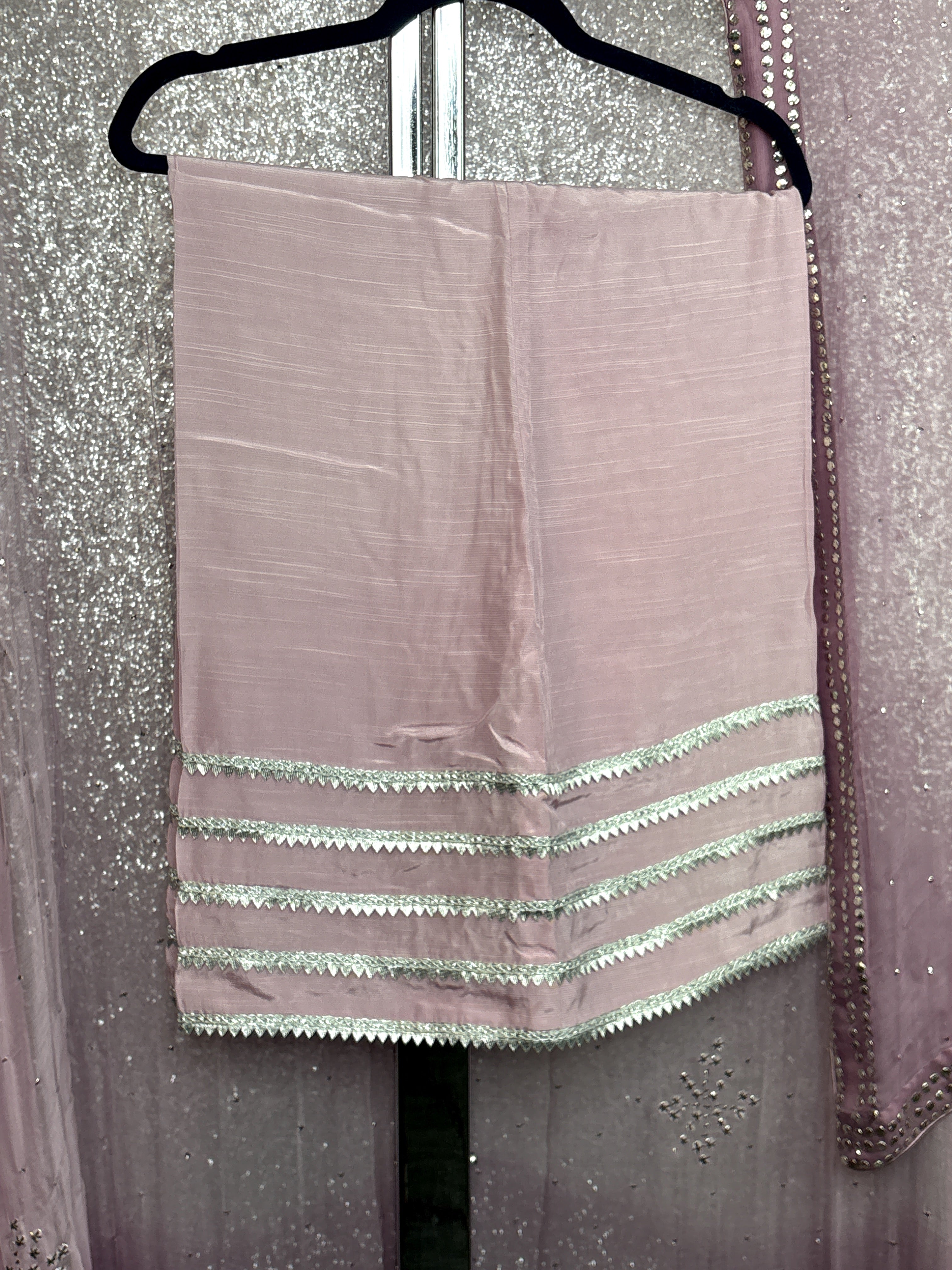 ✨ Luxury Handcrafted With Mukesh Lilac Formal Suit ✨