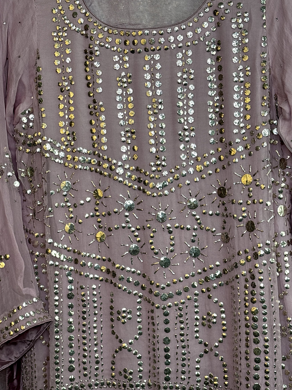 ✨ Luxury Handcrafted With Mukesh Lilac Formal Suit ✨