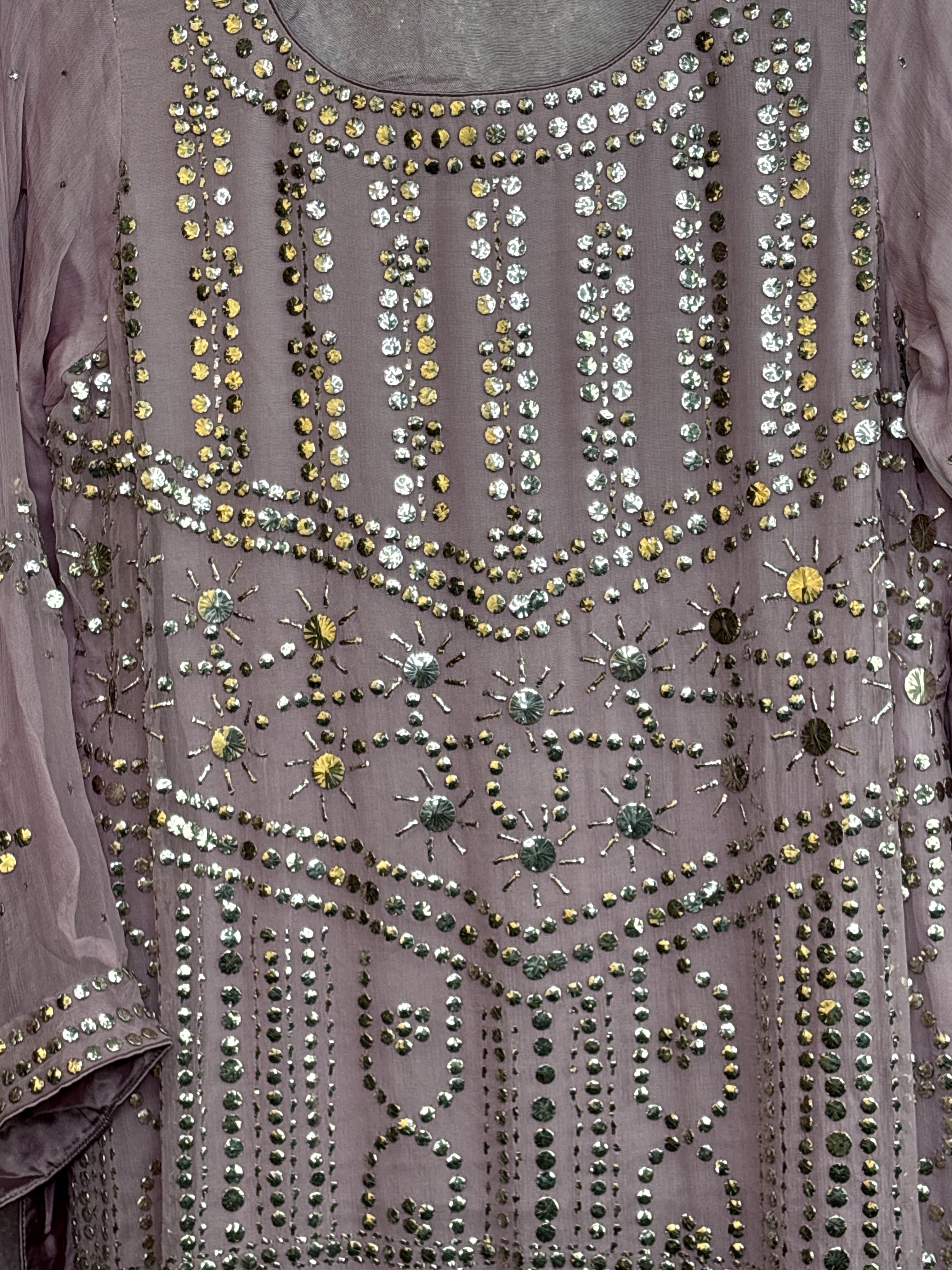 ✨ Luxury Handcrafted With Mukesh Lilac Formal Suit ✨