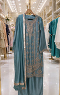 Light Blue ✨ Luxury Handcrafted Sheesha Silk Outfit ✨