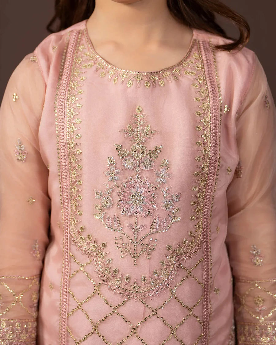 Kids 3-Piece Fershi Shalwar Outfit in Peace Colour