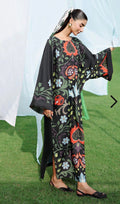 Black kaftan in Lawn Fabric 1-Piece