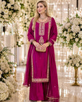 ✨ Luxury Hot Pink Handcrafted Pure Sheesha Silk Outfit ✨