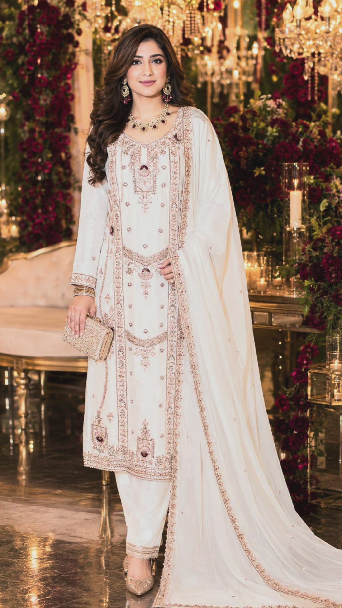 ✨ Luxury White Handcrafted Tussar Silk Outfit ✨